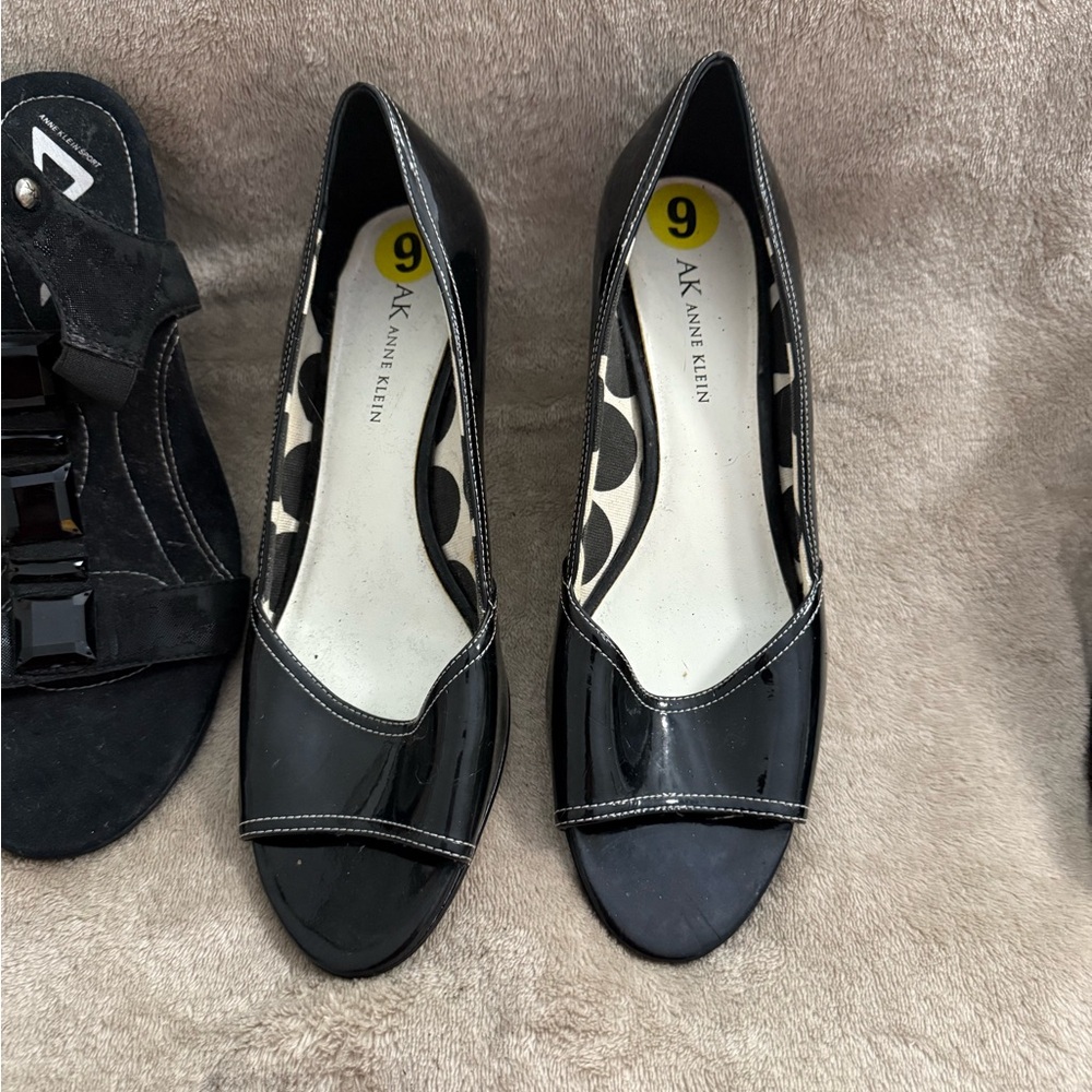 Anne Klein Black Shoes Collection 3 Pair Sz 9 - Picture 6 of 8